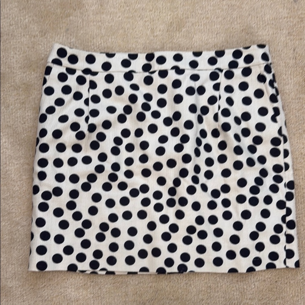 J. Crew Black and White Polka Dot Mini Skirt